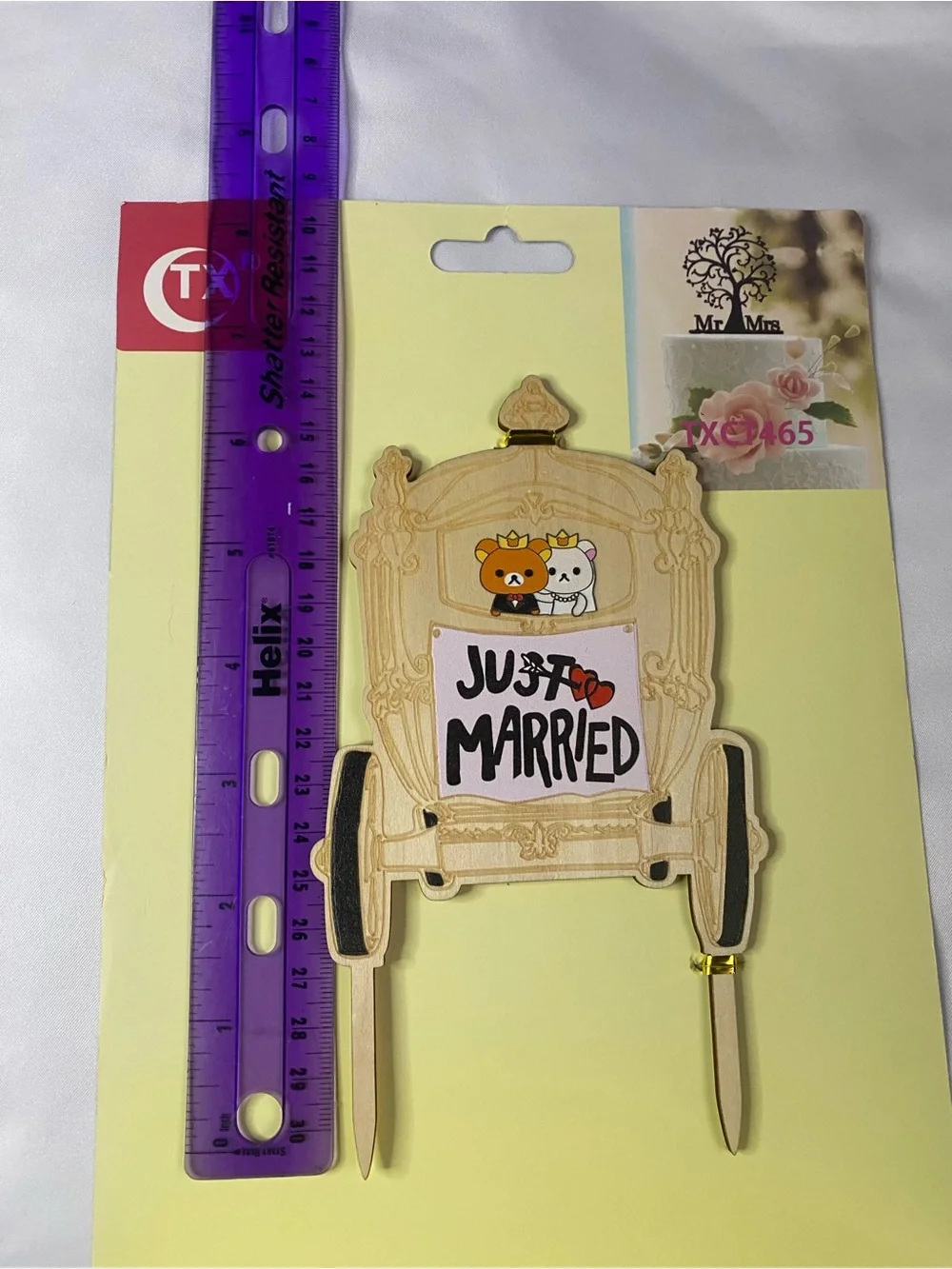 ‘Just Married' Cake Topper